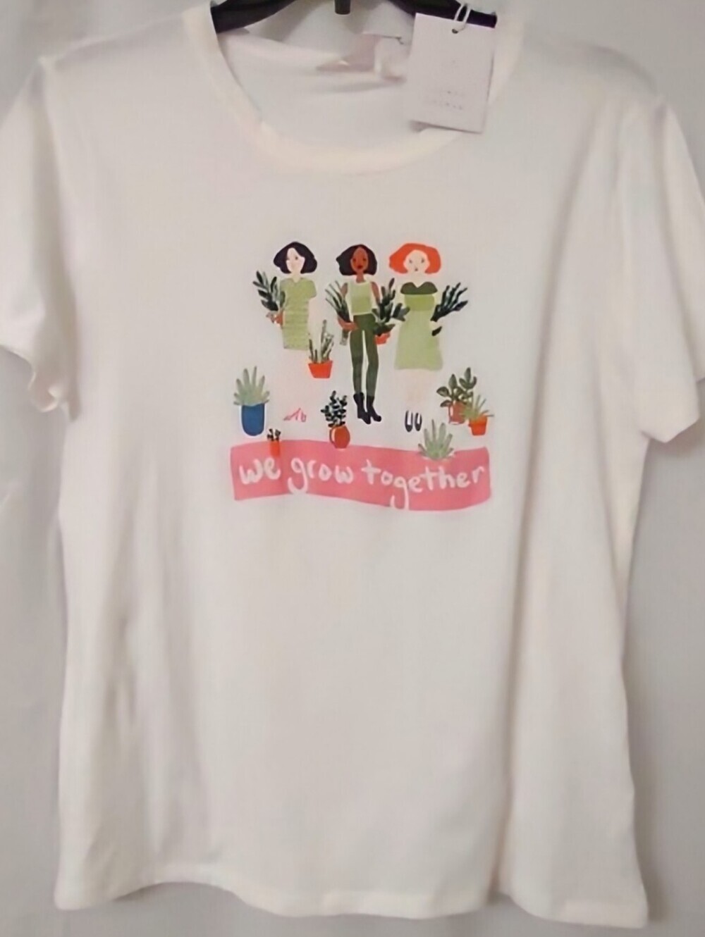 LC Lauren Conrad White Graphic Tee We Grow Together